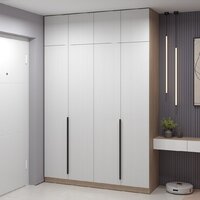 Шкаф распашной Soma Lord Black 4-х створчатый 160x240 (дуб сонома/белый) - Превью изображения №4 — Интернет-магазин ПроЗаказ