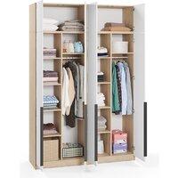 Шкаф распашной Soma Lord Black 4-х створчатый 160x240 (дуб сонома/белый) - Превью изображения №3 — Интернет-магазин ПроЗаказ