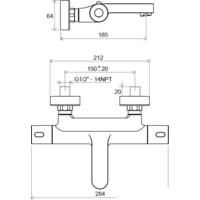 Смеситель Ravak TE 023.00/150 Termo 300 [X070097] - Превью изображения №2 — Интернет-магазин ПроЗаказ