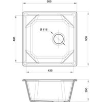 Кухонная мойка GranFest GF-U-500 (графит) - Превью изображения №3 — Интернет-магазин ПроЗаказ