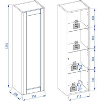  Lauter Шкаф-полупенал Estel 35 (светло-серый полуматовый) - Превью изображения №6 — Интернет-магазин ПроЗаказ