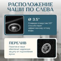 Кухонная мойка Saniteco Rosa (черный) - Превью изображения №2 — Интернет-магазин ПроЗаказ