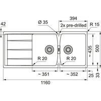 Кухонная мойка Franke Centro CNG 621-116 114.0710.235 (каменно-серый) - Превью изображения №2 — Интернет-магазин ПроЗаказ