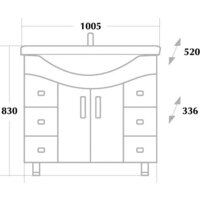  Onika Тумба под умывальник Эльбрус 100.13 (белый) [110008] - Превью изображения №2 — Интернет-магазин ПроЗаказ