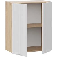 Шкаф навесной Трия Кимберли 1ВВ6 с двумя дверьми (дуб крафт золотой/сноу) - Превью изображения №2 — Интернет-магазин ПроЗаказ