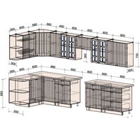 Готовая кухня Интерлиния Берес 1.5x3.6 левая (дуб снежный/дуб королевский/серый каспий) - Превью изображения №3 — Интернет-магазин ПроЗаказ
