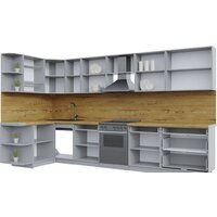 Готовая кухня Интерлиния Берес 1.5x3.6 левая (дуб снежный/дуб королевский/серый каспий) - Превью изображения №2 — Интернет-магазин ПроЗаказ