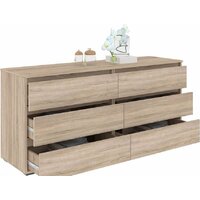 Комод Кортекс-мебель Бари 160 6ш (дуб сонома/дуб сонома/дуб сонома) - Превью изображения №2 — Интернет-магазин ПроЗаказ