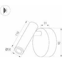 Спот Arlight SP-BED-NB-R90-3W Warm3000 036544 - Превью изображения №4 — Интернет-магазин ПроЗаказ