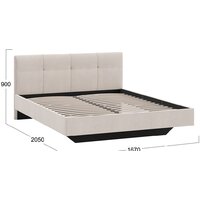 Кровать Трия Элис тип 1 с мягкой обивкой 160x200 (велюр бежевый) - Превью изображения №3 — Интернет-магазин ПроЗаказ