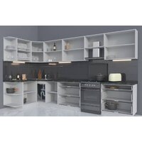 Готовая кухня Интерлиния Мила Матте 1.5x3.6 Б правая (белый-белый-кастилло темный) - Превью изображения №4 — Интернет-магазин ПроЗаказ