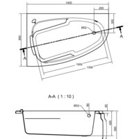 Ванна Cersanit Joanna 140x90 L (с каркасом) - Превью изображения №6 — Интернет-магазин ПроЗаказ