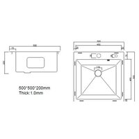 Кухонная мойка ARFEKA Eco AR 600*500 Satin - Превью изображения №14 — Интернет-магазин ПроЗаказ