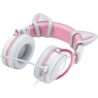 Наушники Onikuma X10 (белый/розовый, с ушками) - Превью изображения №5 — Интернет-магазин ПроЗаказ