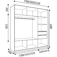 Шкаф-купе Евва 233 VS.01 АЭП ШК.3 01 (венге/хром) - Превью изображения №4 — Интернет-магазин ПроЗаказ
