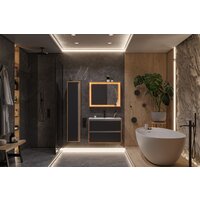  ЗОВ Шкаф-пенал Парма 150 PP150LHO0MBPMC1A (дуб/черный) - Превью изображения №3 — Интернет-магазин ПроЗаказ