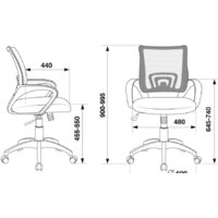 Офисное кресло Бюрократ CH-695N/BL/TW-11 (черный/синий) - Превью изображения №6 — Интернет-магазин ПроЗаказ
