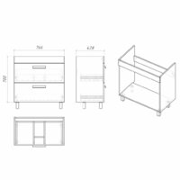  Grossman Тумба под умывальник Нео 80 108019 - Превью изображения №6 — Интернет-магазин ПроЗаказ