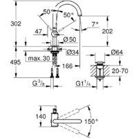Смеситель Grohe Atrio L 32042Al3 - Превью изображения №2 — Интернет-магазин ПроЗаказ