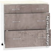 Шкаф напольный Кортекс-мебель Корнелия Лира НШ80р3ш (оникс/королевский опал) - Превью изображения №4 — Интернет-магазин ПроЗаказ