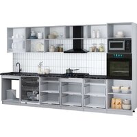 Готовая кухня Интерлиния Мила Gloss 3.6-ПМ1-2 (белый глянец/белый глянец/кастилло темный) - Превью изображения №4 — Интернет-магазин ПроЗаказ