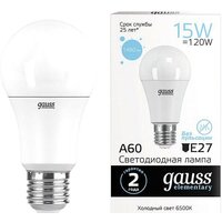 Светодиодная лампочка Gauss LED Elementary A60 15W E27 6500K 23235 - Превью изображения №2 — Интернет-магазин ПроЗаказ