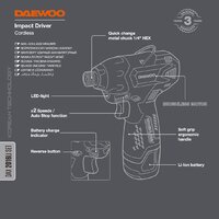 Винтоверт Daewoo Power DAX 2016Li Set (с 2-мя АКБ, сумка) - Превью изображения №3 — Интернет-магазин ПроЗаказ