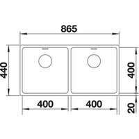 Кухонная мойка Blanco Andano 400/400-IF (без клапана-автомата) - Превью изображения №4 — Интернет-магазин ПроЗаказ