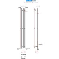 Полотенцесушитель Ростела Слим 120х1500/3 (1/2