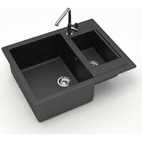 Кухонная мойка MARRBAXX Карельский камень модель 19/Q4 (черный) - Превью изображения №2 — Интернет-магазин ПроЗаказ