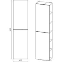  Viant Шкаф-пенал Бостон VBOS400G-PENP - Превью изображения №4 — Интернет-магазин ПроЗаказ