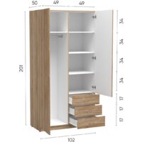Шкаф распашной Involux Престон 226H111 (сонома/белый) - Превью изображения №3 — Интернет-магазин ПроЗаказ