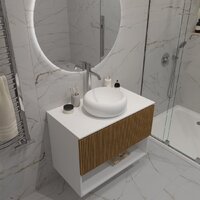  ЗОВ Тумба под умывальник Кито-2 2K80LW0MRMC-LDSPW (белый/тростник) - Превью изображения №6 — Интернет-магазин ПроЗаказ