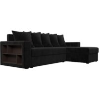 Угловой диван Лига диванов Дубай лайт правый 114153 (велюр черный) - Превью изображения №2 — Интернет-магазин ПроЗаказ