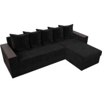 Угловой диван Лига диванов Дубай лайт правый 114153 (велюр черный) - Превью изображения №4 — Интернет-магазин ПроЗаказ