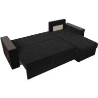 Угловой диван Лига диванов Дубай лайт правый 114153 (велюр черный) - Превью изображения №6 — Интернет-магазин ПроЗаказ