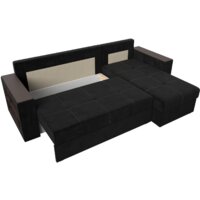 Угловой диван Лига диванов Дубай лайт правый 114153 (велюр черный) - Превью изображения №7 — Интернет-магазин ПроЗаказ