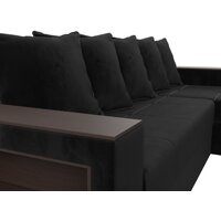 Угловой диван Лига диванов Дубай лайт правый 114153 (велюр черный) - Превью изображения №9 — Интернет-магазин ПроЗаказ