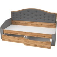 Кровать-тахта Modula Карпин INV01KM-2S-2056/987/1116(06) (серый/дуб натюрель/серый ткань) - Превью изображения №2 — Интернет-магазин ПроЗаказ