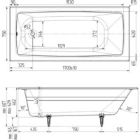 Ванна Wotte Vector 170x75 БП-э00д1472 - Превью изображения №3 — Интернет-магазин ПроЗаказ
