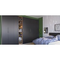 Шкаф распашной Неман мебель Отис МН-039-06 П2 (белый/графит) - Превью изображения №2 — Интернет-магазин ПроЗаказ