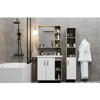  Onika Тумба под умывальник Тимбер 70.10 107056 (белый матовый/дуб сонома) - Превью изображения №3 — Интернет-магазин ПроЗаказ