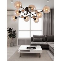 Люстра средней высоты Mirastyle MH-1491B/8 BK+WOOD - Превью изображения №6 — Интернет-магазин ПроЗаказ