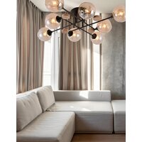 Люстра средней высоты Mirastyle MH-1491B/8 BK+WOOD - Превью изображения №9 — Интернет-магазин ПроЗаказ