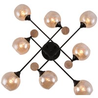 Люстра средней высоты Mirastyle MH-1491B/8 BK+WOOD - Превью изображения №4 — Интернет-магазин ПроЗаказ