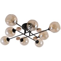 Люстра средней высоты Mirastyle MH-1491B/8 BK+WOOD - Превью изображения №2 — Интернет-магазин ПроЗаказ