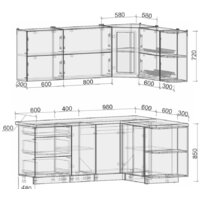 Готовая кухня Интерлиния Мила Матте 1.5x2.0 А правая (белый-белый-опал светлый) - Превью изображения №2 — Интернет-магазин ПроЗаказ