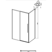 Душевая стенка Grossman Galaxy 90x195 200.K33.01.90.21.00 (черный матовый/стекло прозрачное) - Превью изображения №9 — Интернет-магазин ПроЗаказ