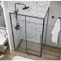 Душевая стенка Grossman Galaxy 90x195 200.K33.01.90.21.00 (черный матовый/стекло прозрачное) - Превью изображения №8 — Интернет-магазин ПроЗаказ