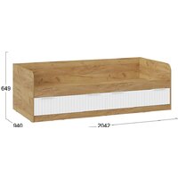 Кровать-тахта Трия Хилтон комбинированная 90x200 (дуб крафт золотой/белый матовый) - Превью изображения №5 — Интернет-магазин ПроЗаказ